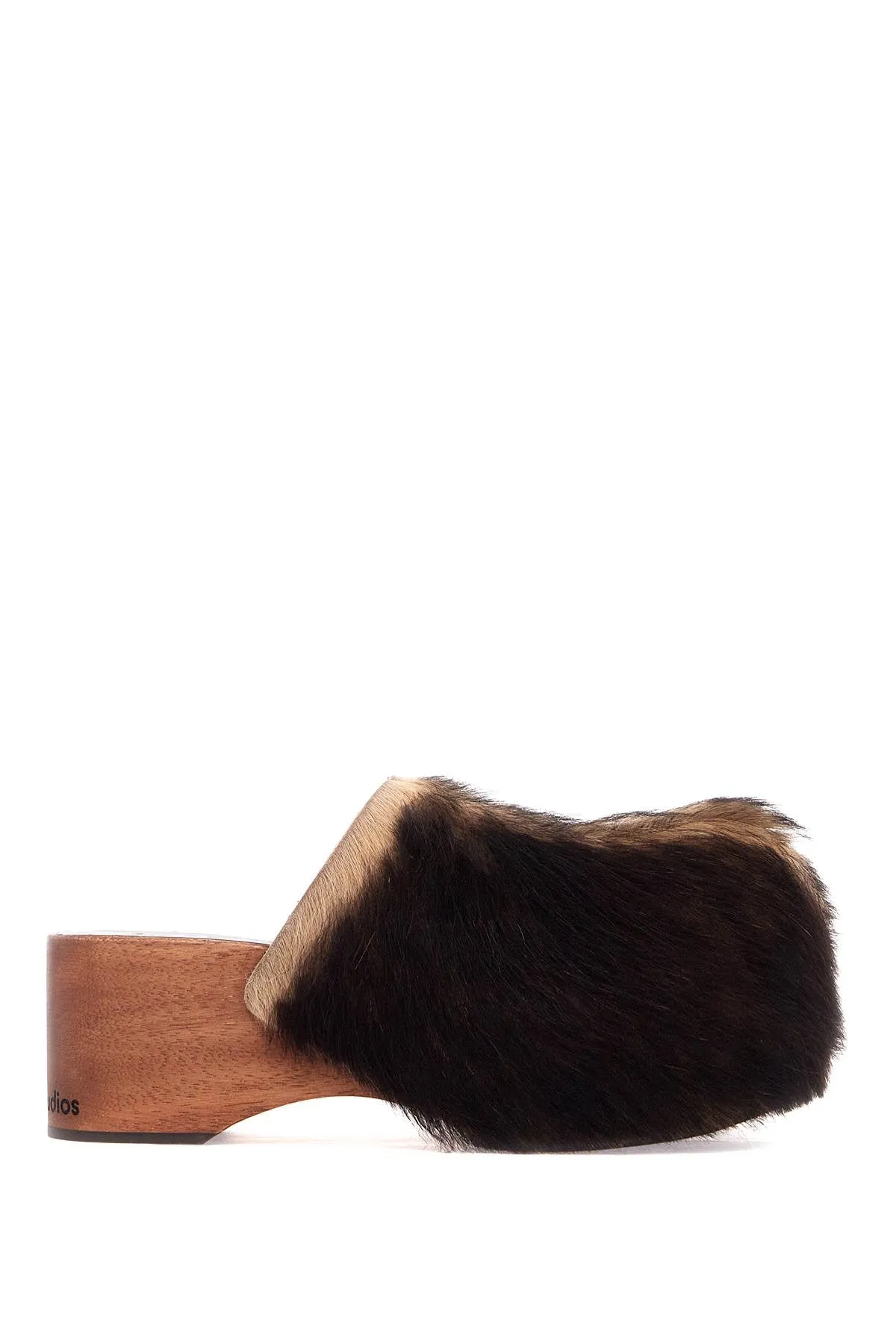 wooden clogs in pony hair AD0773 MULTI BROWN