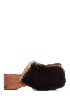 wooden clogs in pony hair AD0773 MULTI BROWN