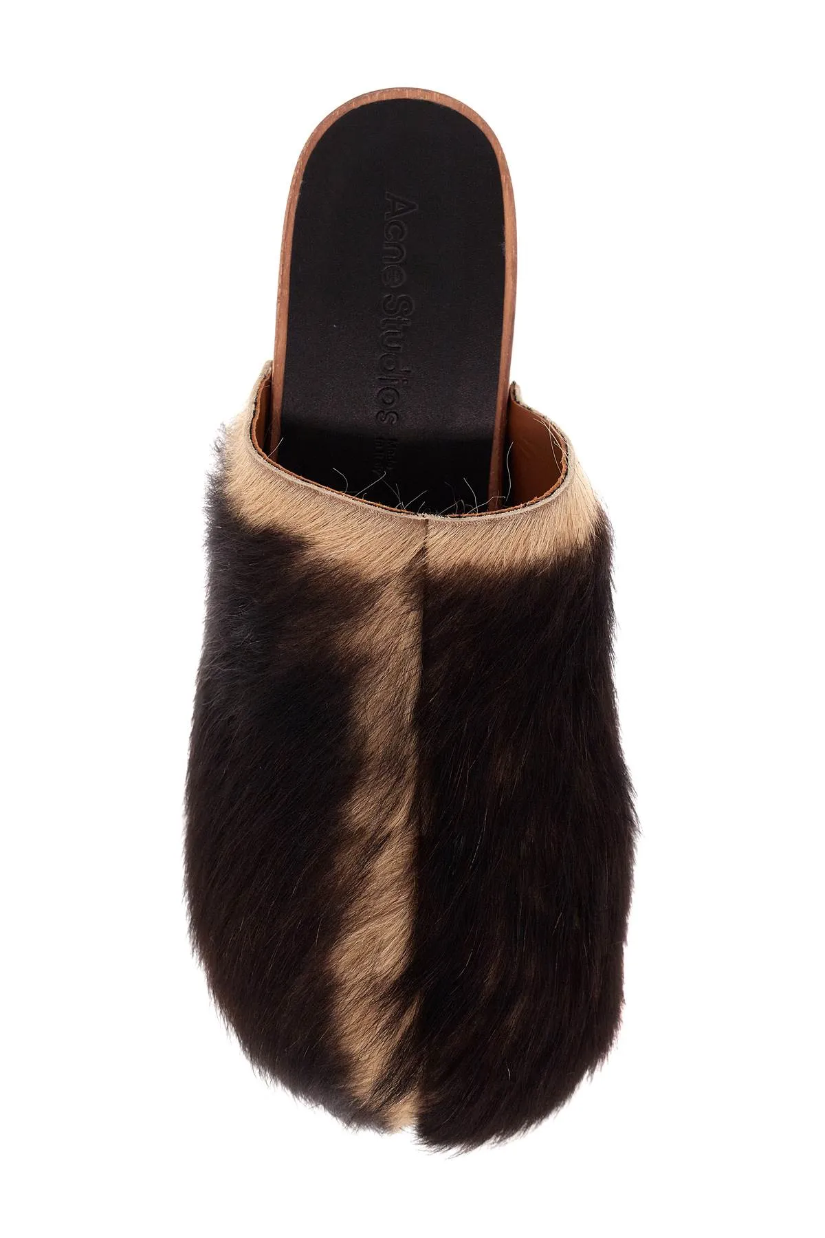 wooden clogs in pony hair AD0773 MULTI BROWN