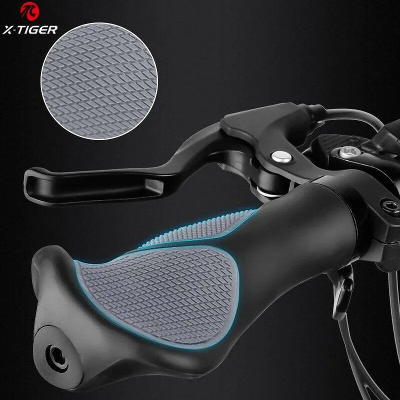 X-TIGER Bicycle Grips Comfy Rubber Integrated MTB Handlebar Anti-skid Shock-absorbing Soft Bike Grips Accessories Bike Handlebar