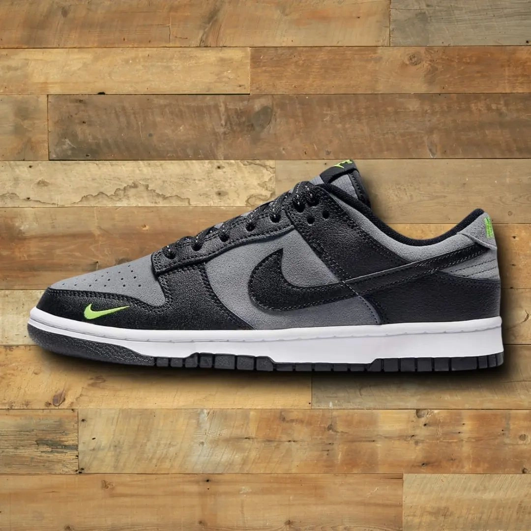 casual - use shoes Comfortable Upper Material Nike Dunk low Black Grey Ne??n